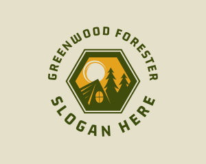 Forest Woods Cabin  logo design