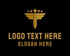 Military - Abstract Letter T Wings logo design