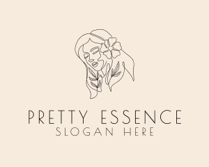 Pretty - Pretty Floral Woman logo design