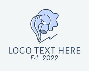 Highschool - Elephant Writing Pencil logo design