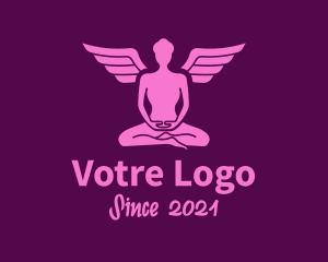 Yogi - Meditating Angel Yoga Guru logo design
