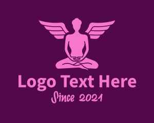 Guru - Meditating Angel Yoga Guru logo design