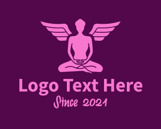Meditating Angel Yoga Guru Logo