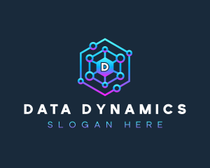 Data Network Tech logo design