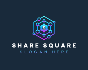 Sharing - Data Network Tech logo design