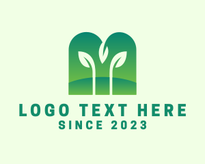 Ecosystem - Agriculture Seedling Letter M logo design
