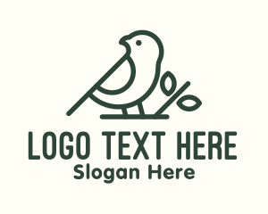 Plaza - Robin Bird Plant Nature logo design