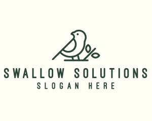 Swallow - Robin Bird Plant logo design