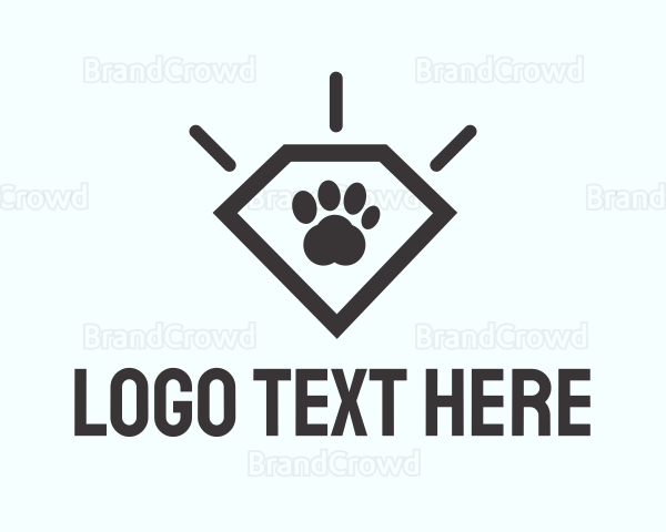 Pet Paw Diamond Logo