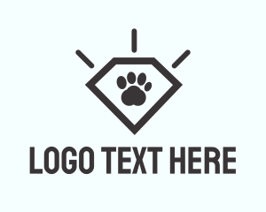 Kitten - Pet Paw Gem logo design