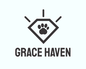 Dog Walker - Pet Paw Gem logo design