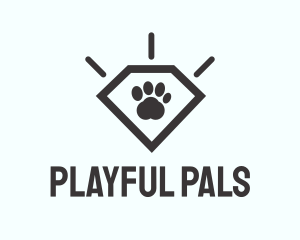 Pet Paw Gem logo design