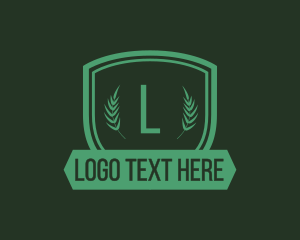 Signage - Botanical Shield Wreath logo design