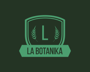 Farming - Botanical Shield Wreath logo design