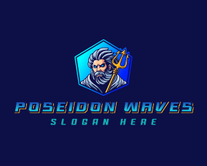 Trident Poseidon Gaming logo design