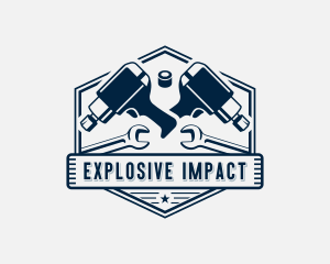 Industrial Auto Repair Mechanic logo design