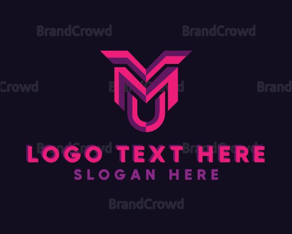 Edgy Letter MU Brand Logo