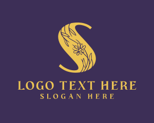 Essential Oils - Floral Fashion Letter S logo design