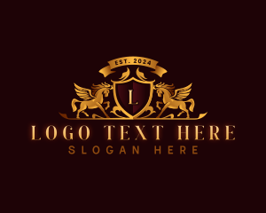 High End - Luxury Pegasus Crest logo design