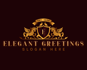 Luxury Pegasus Crest logo design