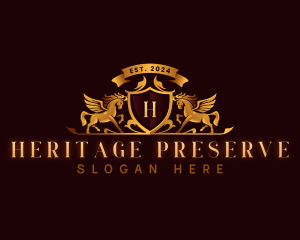 Luxury Pegasus Crest logo design