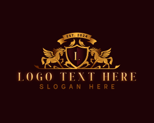 Kingdom - Luxury Pegasus Crest logo design