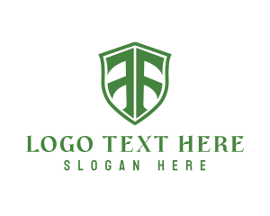 Green - Security Shield Letter F logo design