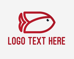 Water - Red Tulip Fish logo design