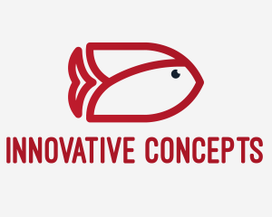 Fish Port - Red Tulip Fish logo design