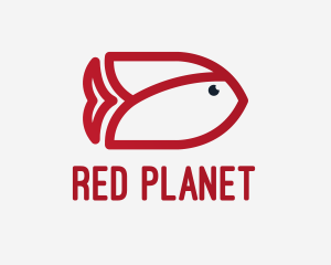 Red Tulip Fish  logo design