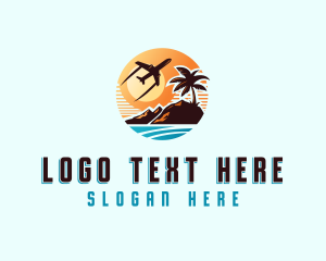 Swimming - Sunset Island Tour logo design