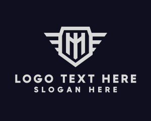 Masculine - Industrial Wing Shield logo design
