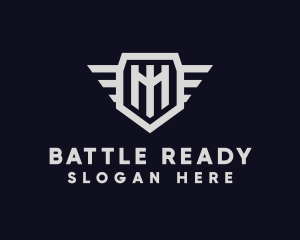 Infantry - Industrial Wing Shield logo design