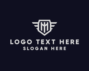 Shield - Industrial Wing Shield logo design