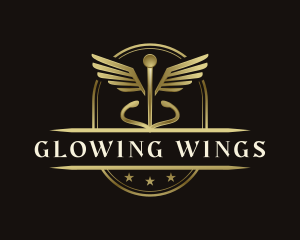 Caduceus Wings Health logo design