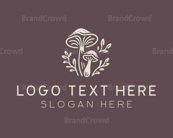 Mushroom Forest Plant Logo