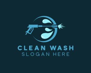 Cleaning Droplet Pressure Wash logo design