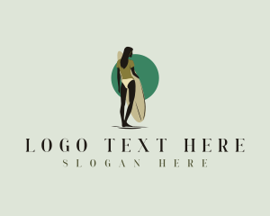 Vacation - Lady Sexy Surfer logo design