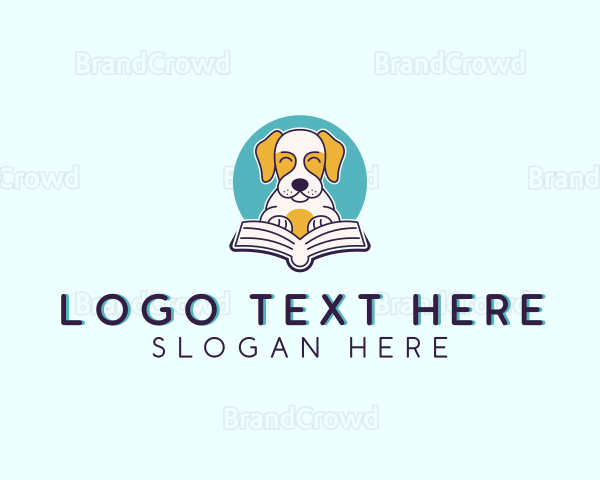 Book Reading Dog Logo