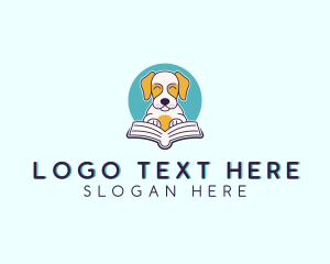 Book Reading Dog Logo