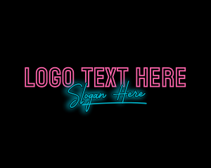 Night Bar - Colorful Neon Wordmark logo design