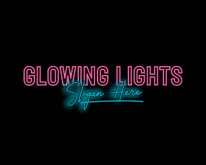 Lights - Colorful Neon Wordmark logo design