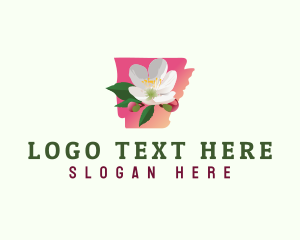 Map - Apple Blossom Flower Arkansas logo design