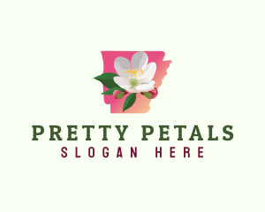 Apple Blossom Flower Arkansas logo design