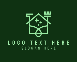 Apartment - Home Cleaning Tools logo design