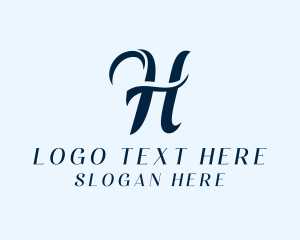 Letter H - Stylish Swirl Fashion logo design