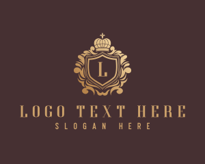 Luxurious Hotel Shield Crown Logo