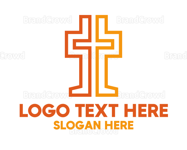 Geometric Christian Cross Logo