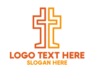 Polygonal - Geometric Christian Cross logo design