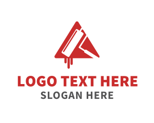 Triangle - Paint Roller Tool logo design